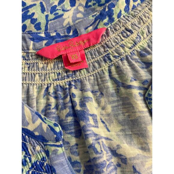 LILLY PULITZER Essie Tank Top Light Blue Sea Turtles XSMALL Cotton Preppy Resort - Picture 5 of 6